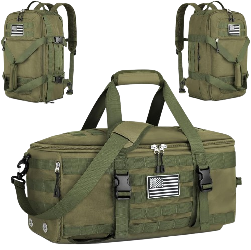 Military Duffle Bag Backpack with Shoe Compartment